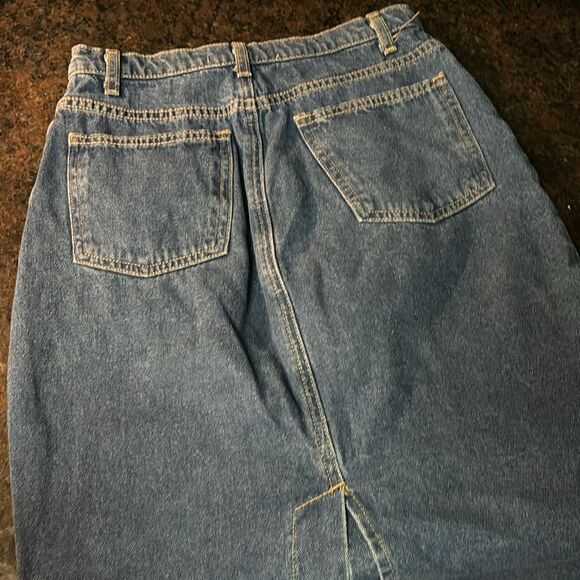 Ladies AMERICAN APPAREL DENIM PENCIL SKIRT - Picture 6 of 7